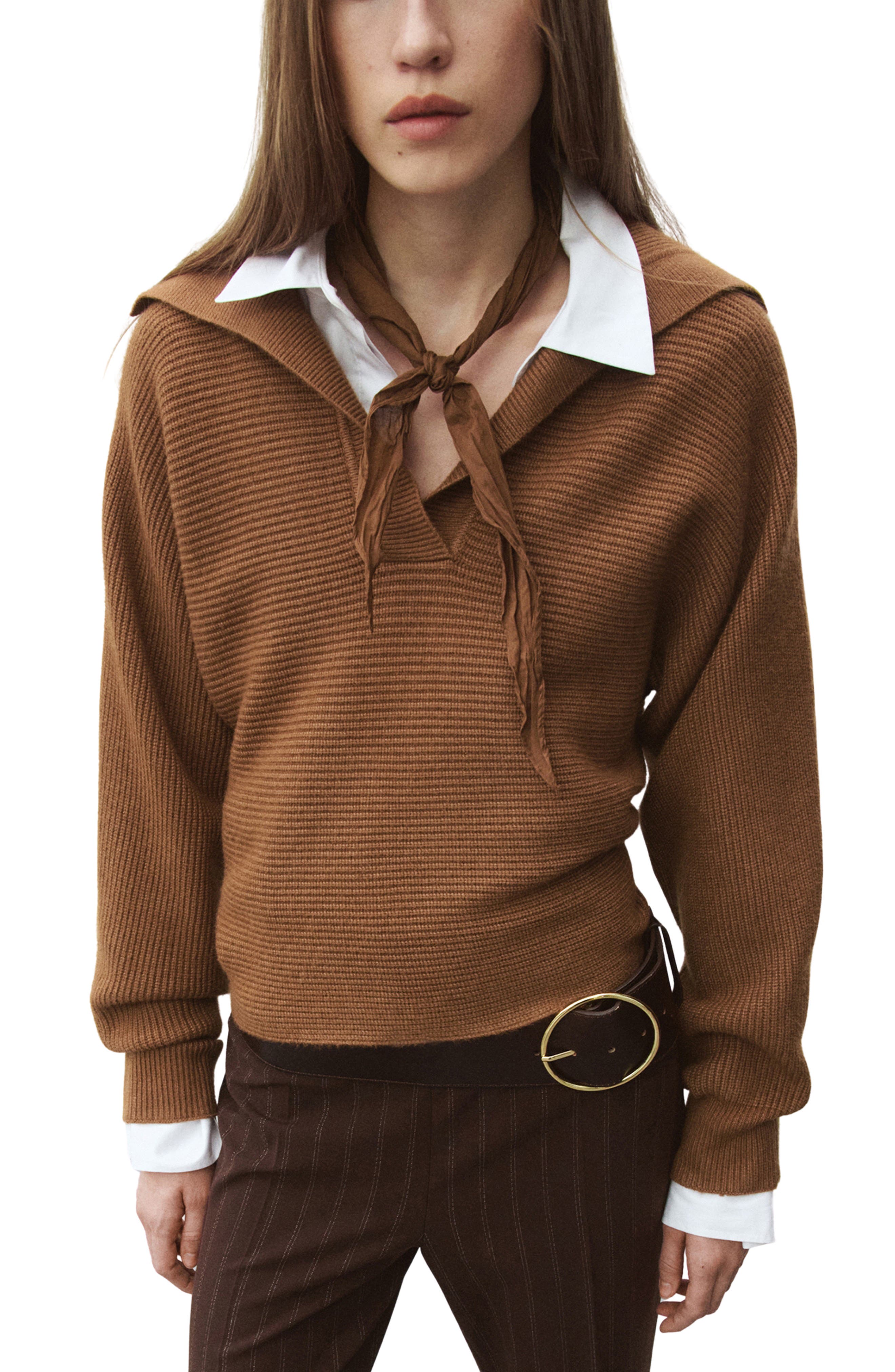 Rib Johnny Collar Sweater