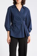Gemma + Jane Draped D-Ring Faux Wrap Top