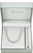 AMERICAN EXCHANGE Men's Round Box Chain Necklace & Bracelet Set