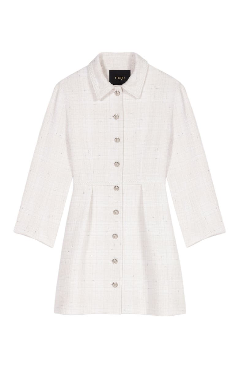 maje Short tweed dress, Alternate, color,