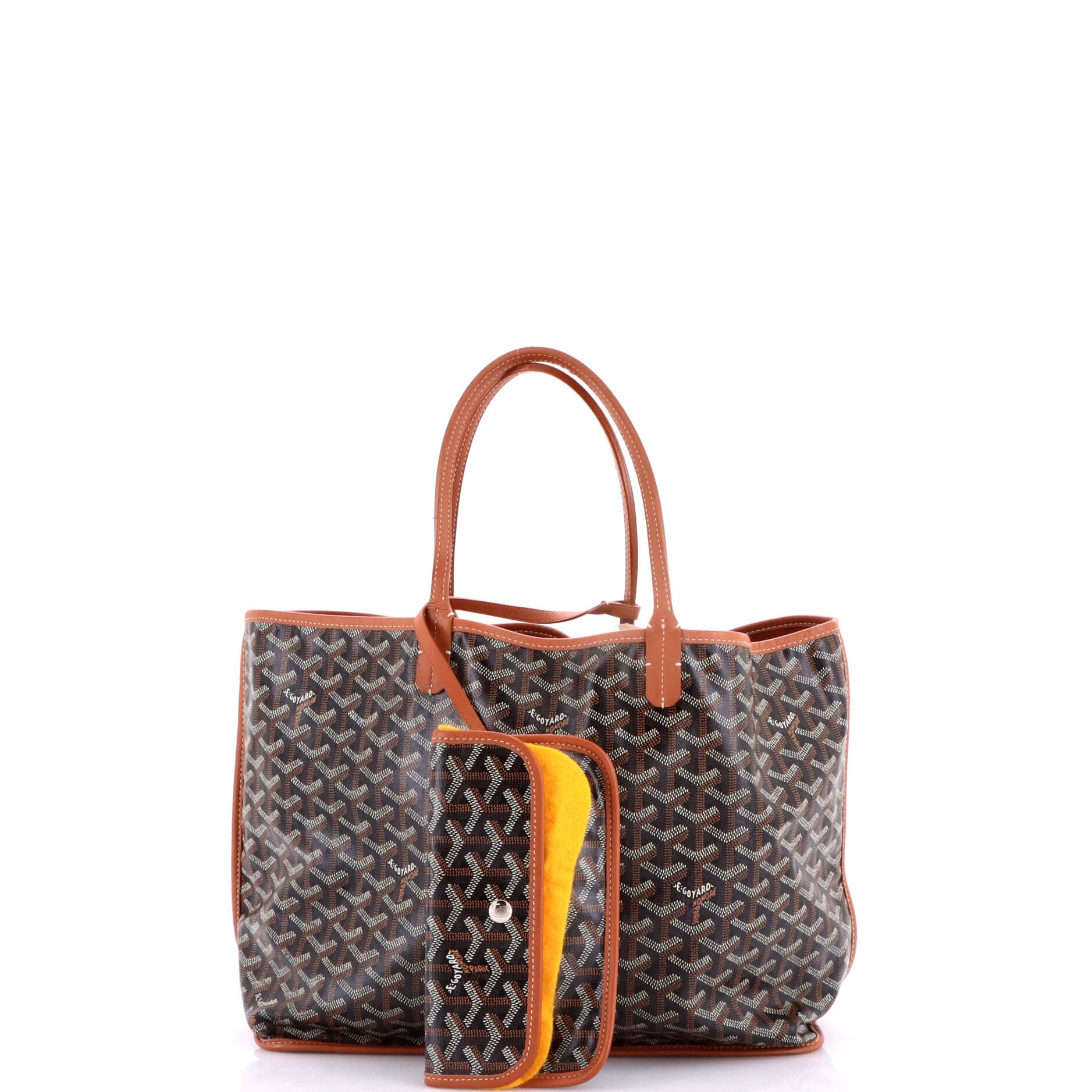 Pre-Owned Goyard Anjou Reversible Tote Coated Canvas PM, Alternate, color, Brown