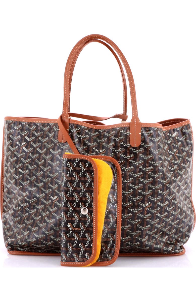 Pre-Owned Goyard Anjou Reversible Tote Coated Canvas PM, Alternate, color, Brown