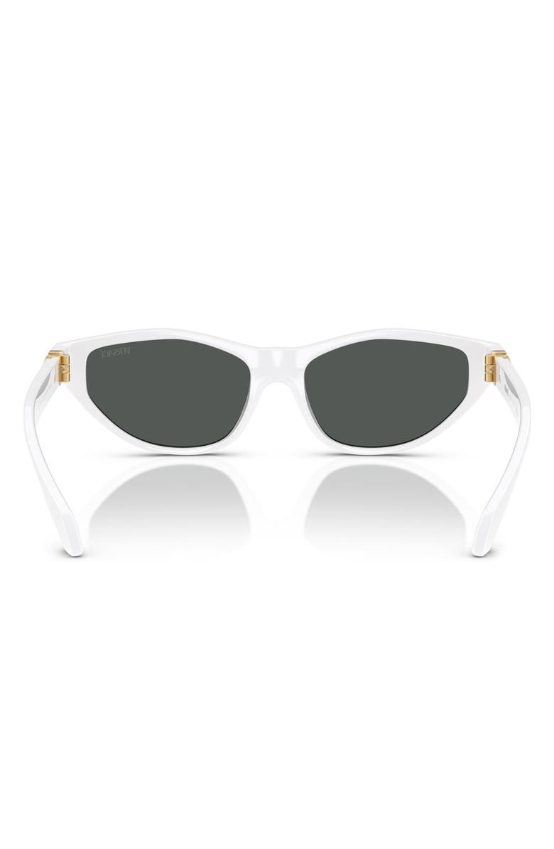 Versace 55mm Cat Eye Sunglasses, Alternate, color, White/ Dark Grey