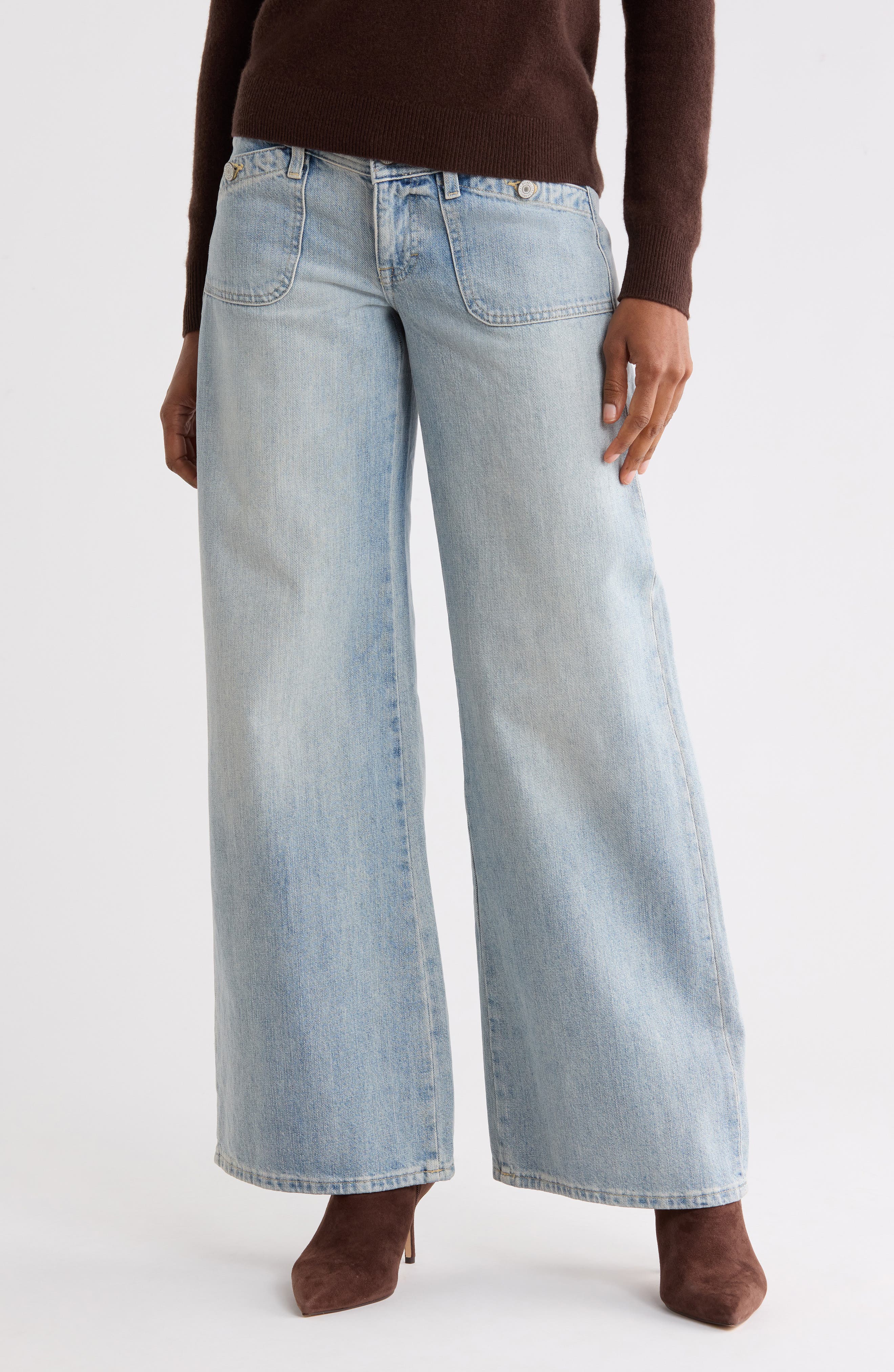 Super Low Rise Ultra Wide Leg Jeans