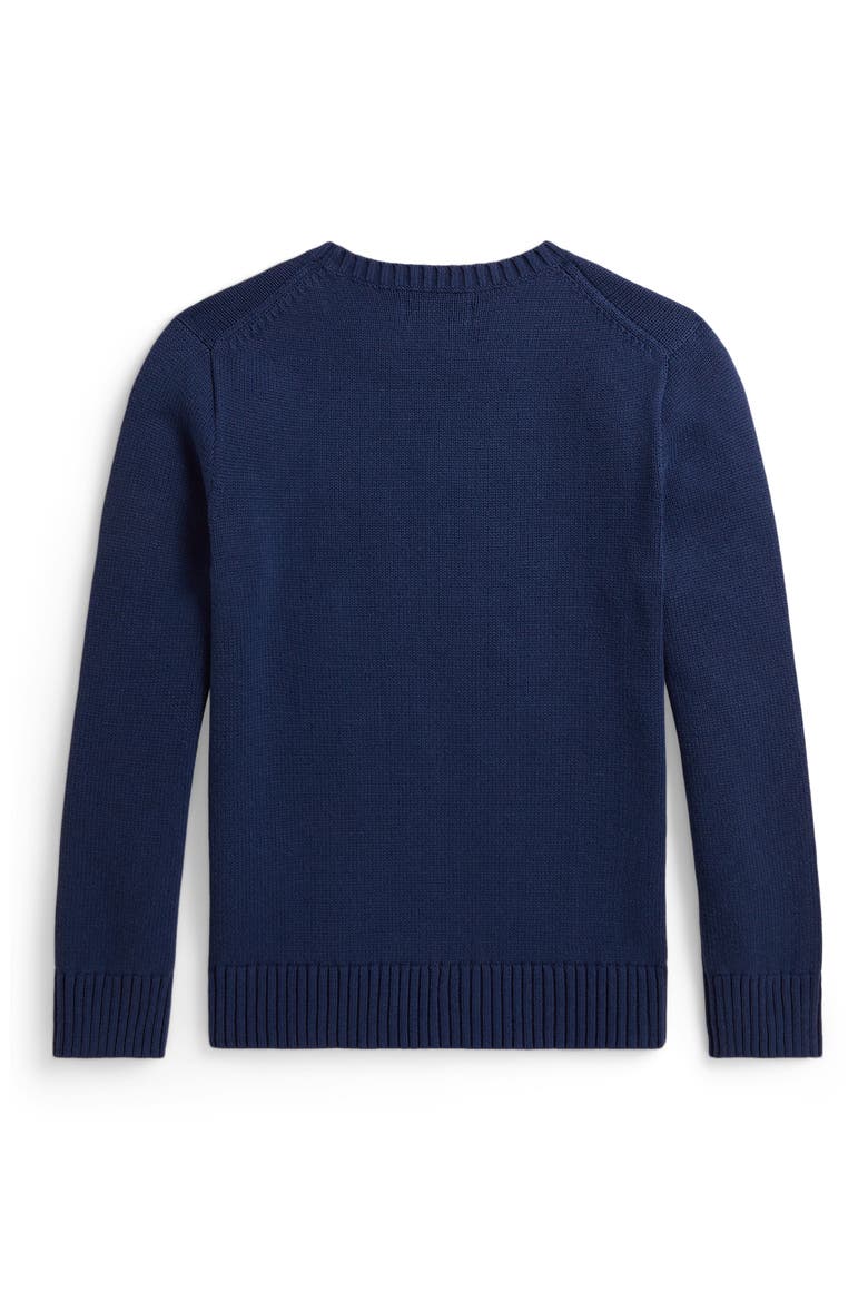 Kids' Logo Cotton Sweater, Alternate, color, RUSTIC NAVY MULTI