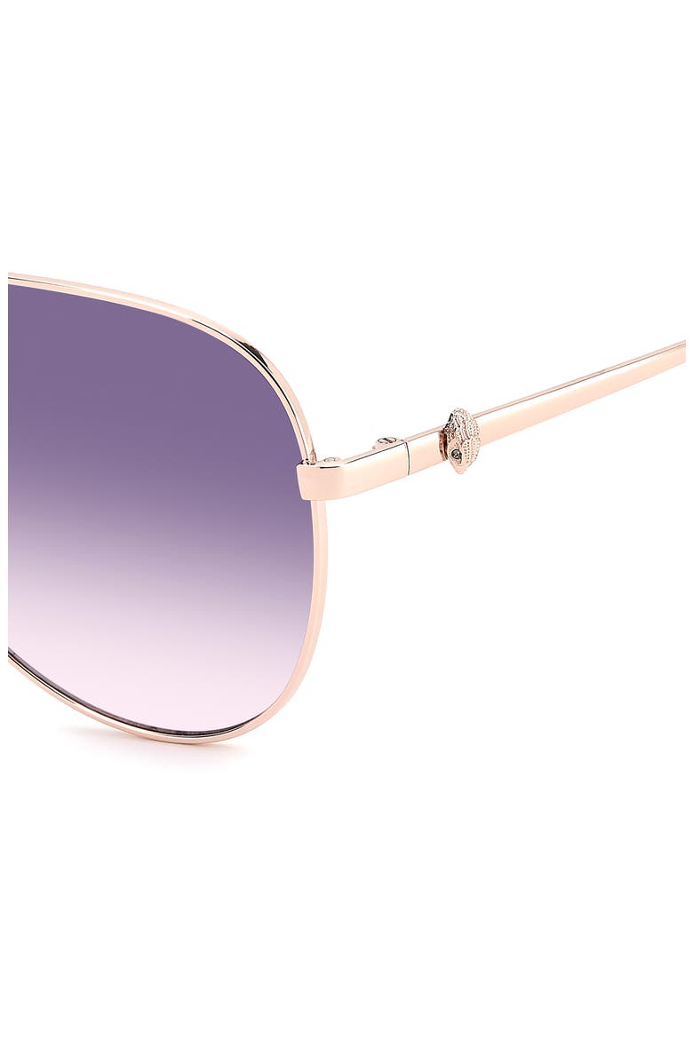 65mm Oversize Gradient Pilot Sunglasses, Alternate, color, GOLD COPPER/ PLUM