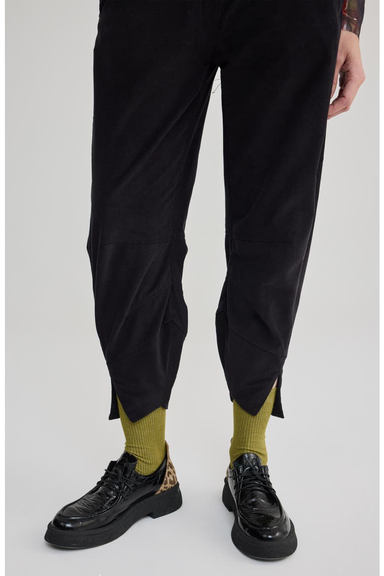Zoe O-Shape Velvet Pants, Alternate, color, Black