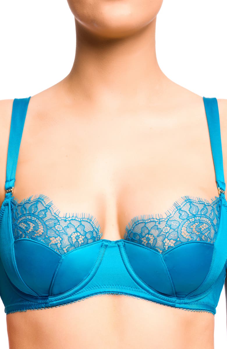 Dita Von Teese Esther Eyelash Lace & Satin Underwire Bra, Alternate, color, 