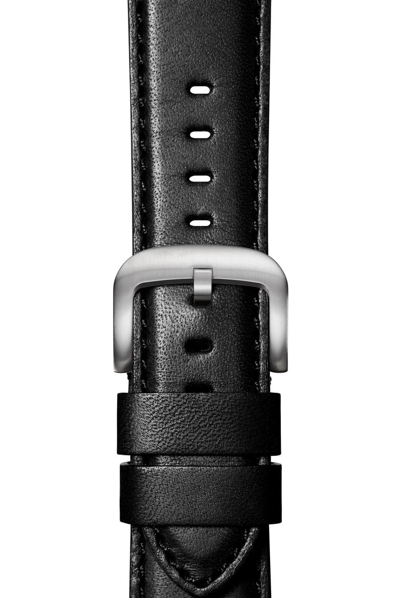 Rail Road Leather 17mm Apple Watch® Watchband, Main, color, BLACK