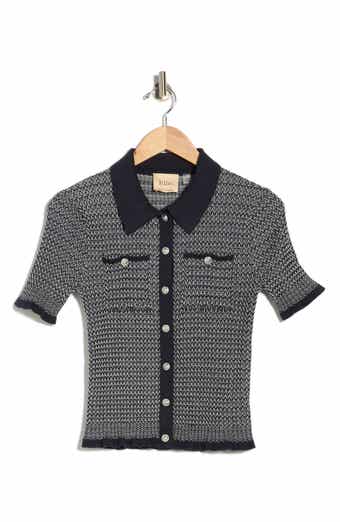 ELIE ELIE TAHARI Herringbone Cardigan Sweater