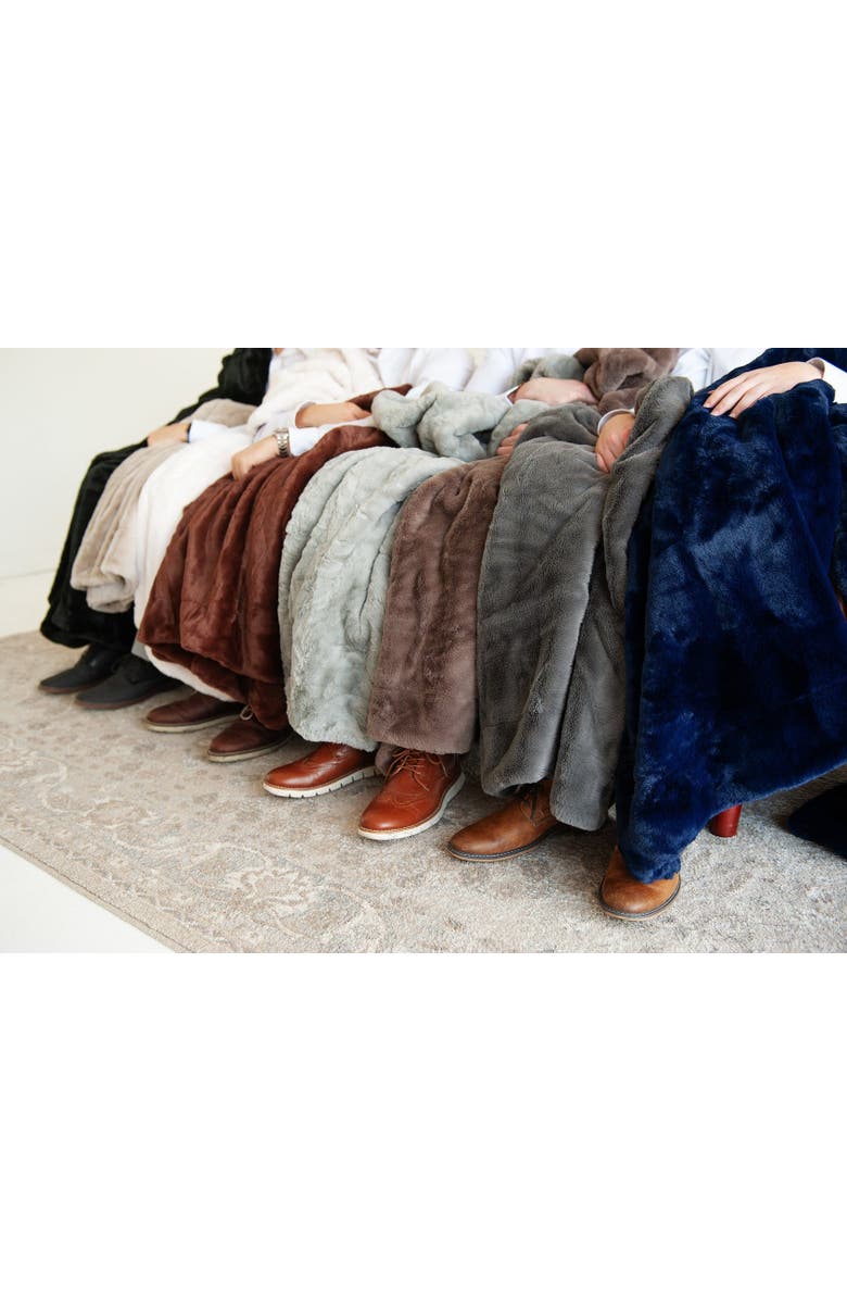Minky Couture Plush Putty Blanket, Alternate, color, Beige, Brown