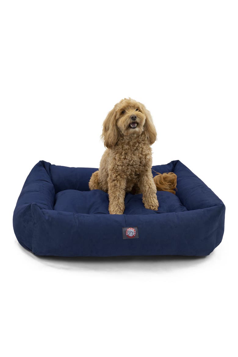 Luxe Bagel Dog Bed, Alternate, color, NAVY