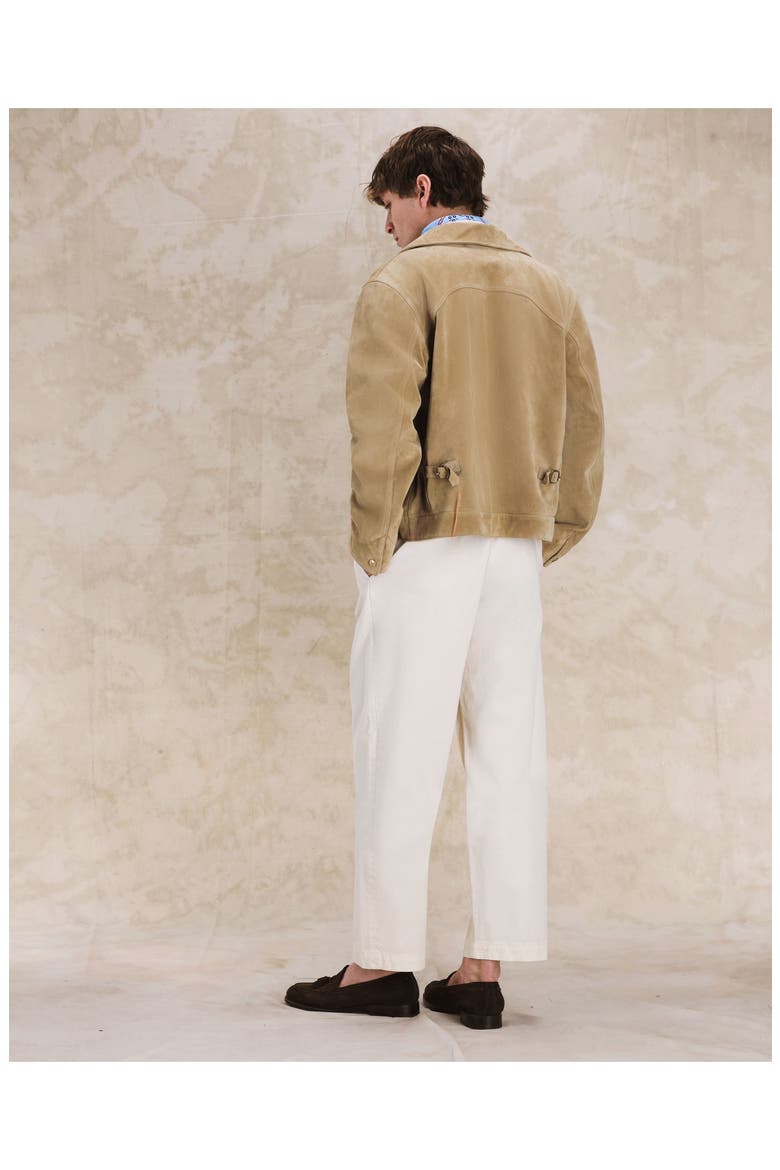 Rhode Suede Leather Jacket, Alternate, color, BEIGE