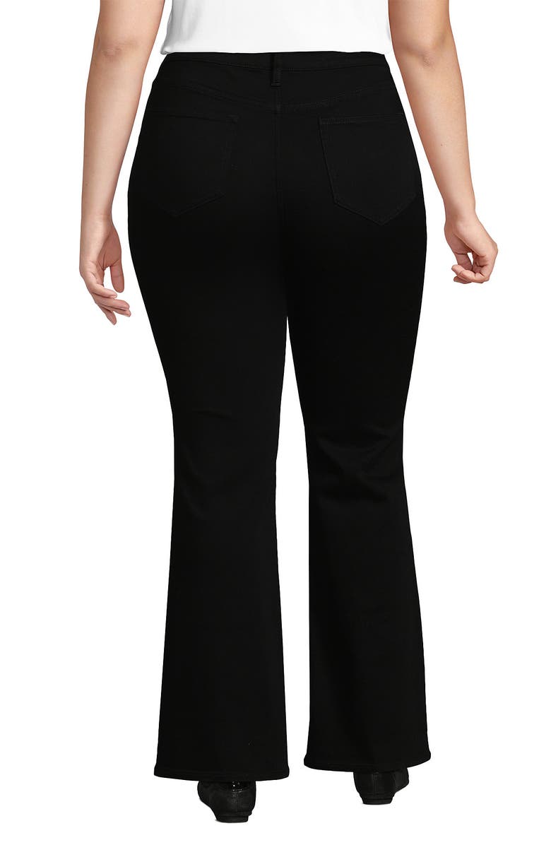 Lands' End Plus Size High Rise Denim Skinny Flare Jeans, Alternate, color, Black