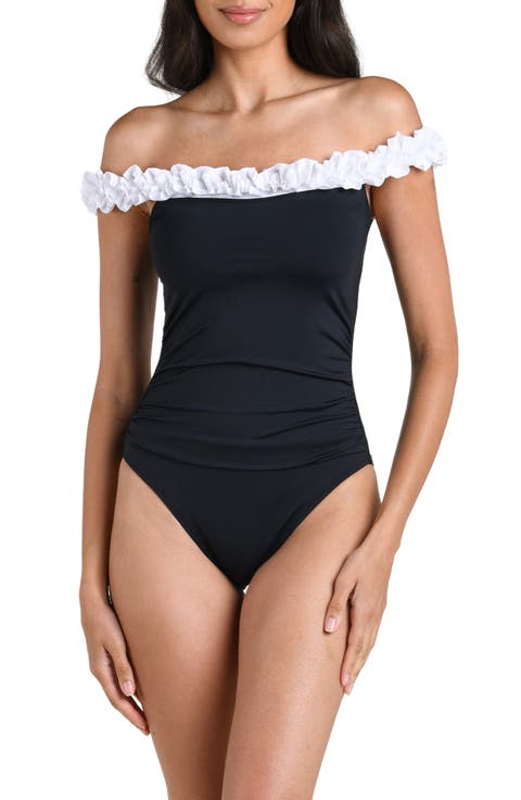 Island Goddess Off the Shoulder One-Piece Swimsuit