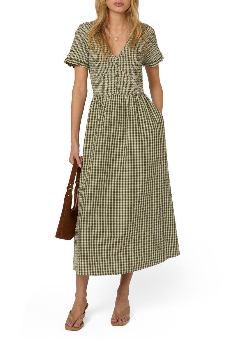 Eliza Check Midi Dress (Women) | Nordstrom