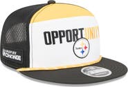 New Era Men's New Era White/Black Pittsburgh Steelers 2025 Inspire Change Split Panel 9FIFTY Snapback Hat
