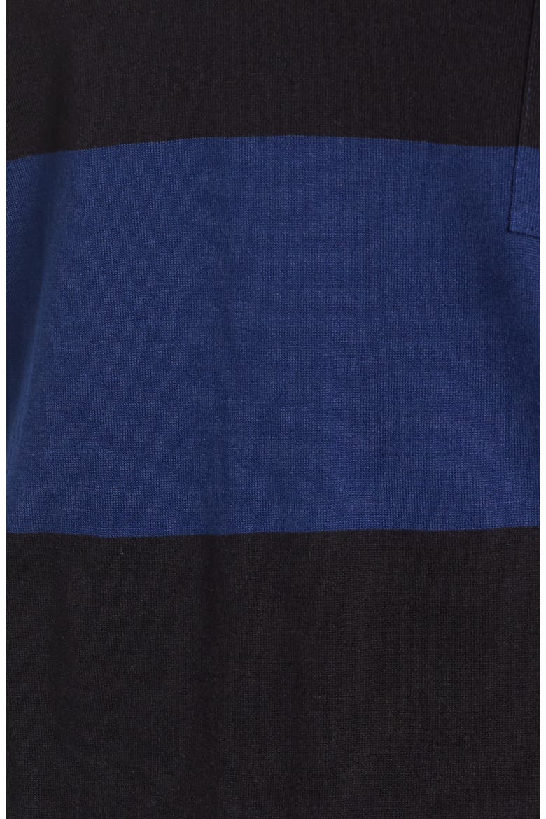 Drawstring Jersey Maxi Dress, Alternate, color, BLACK- BLUE BUOY STRIPE