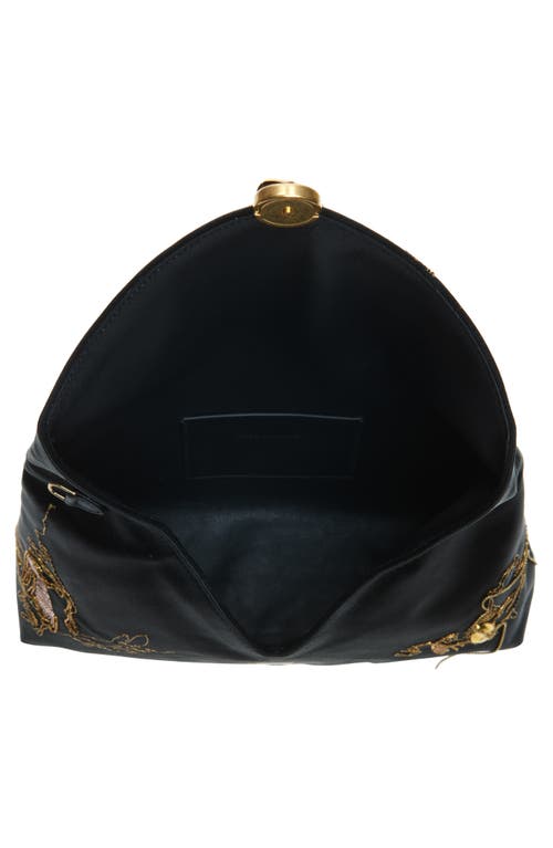 Shop Dries Van Noten Embellished Envelope Clutch In Black