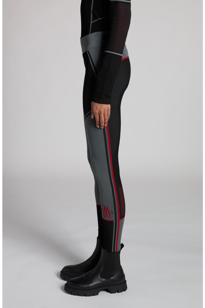 Logo High Waist Rib Sweater Leggings, Alternate, color, BLACK