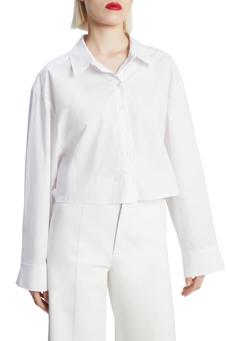 Rosita Crop Shirt, Main, color, ORCHID WHITE