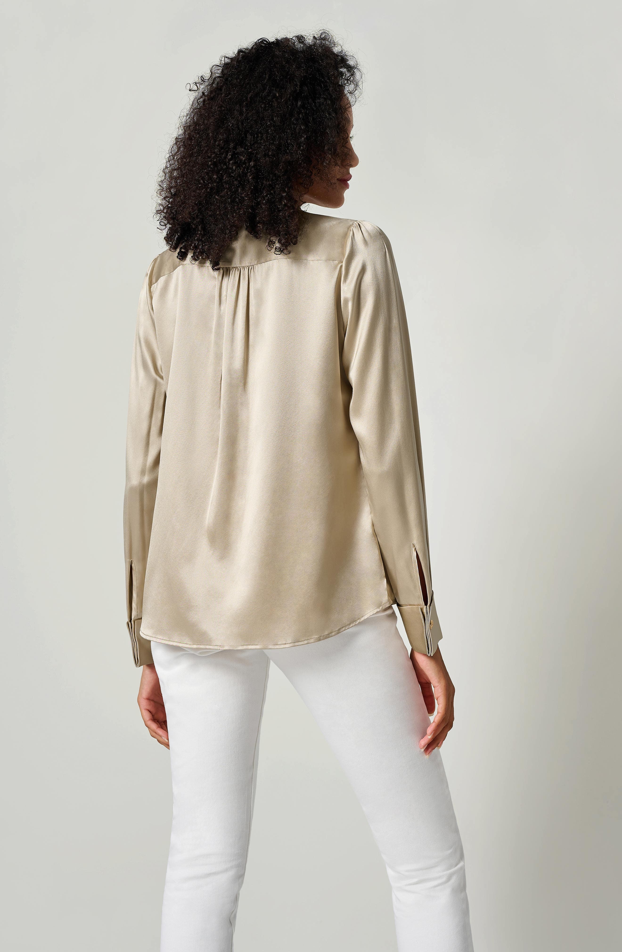 Silk Blouse With Metal Chain - image 2
