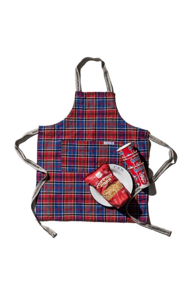 PUEBCO Recycle Cotton Check Apron, Alternate, color, Red X Blue