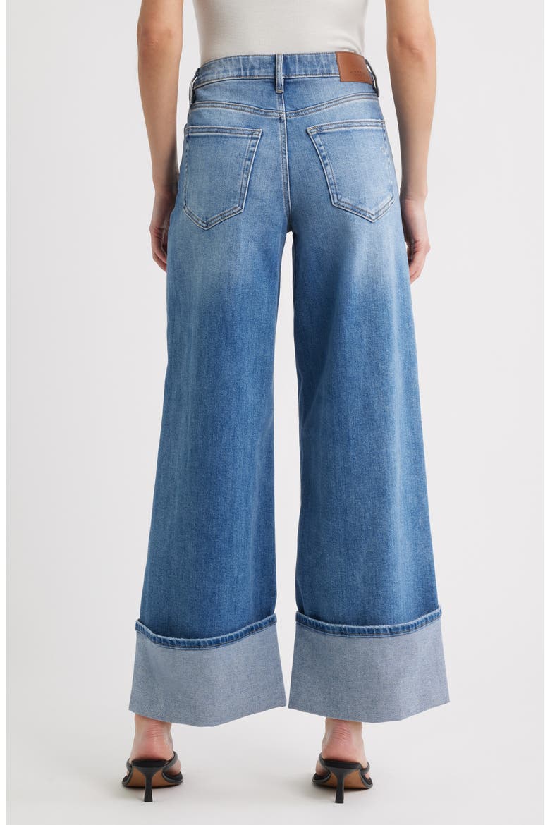 Cuffed Wide Leg Jeans, Alternate, color, MEDIUM WASH
