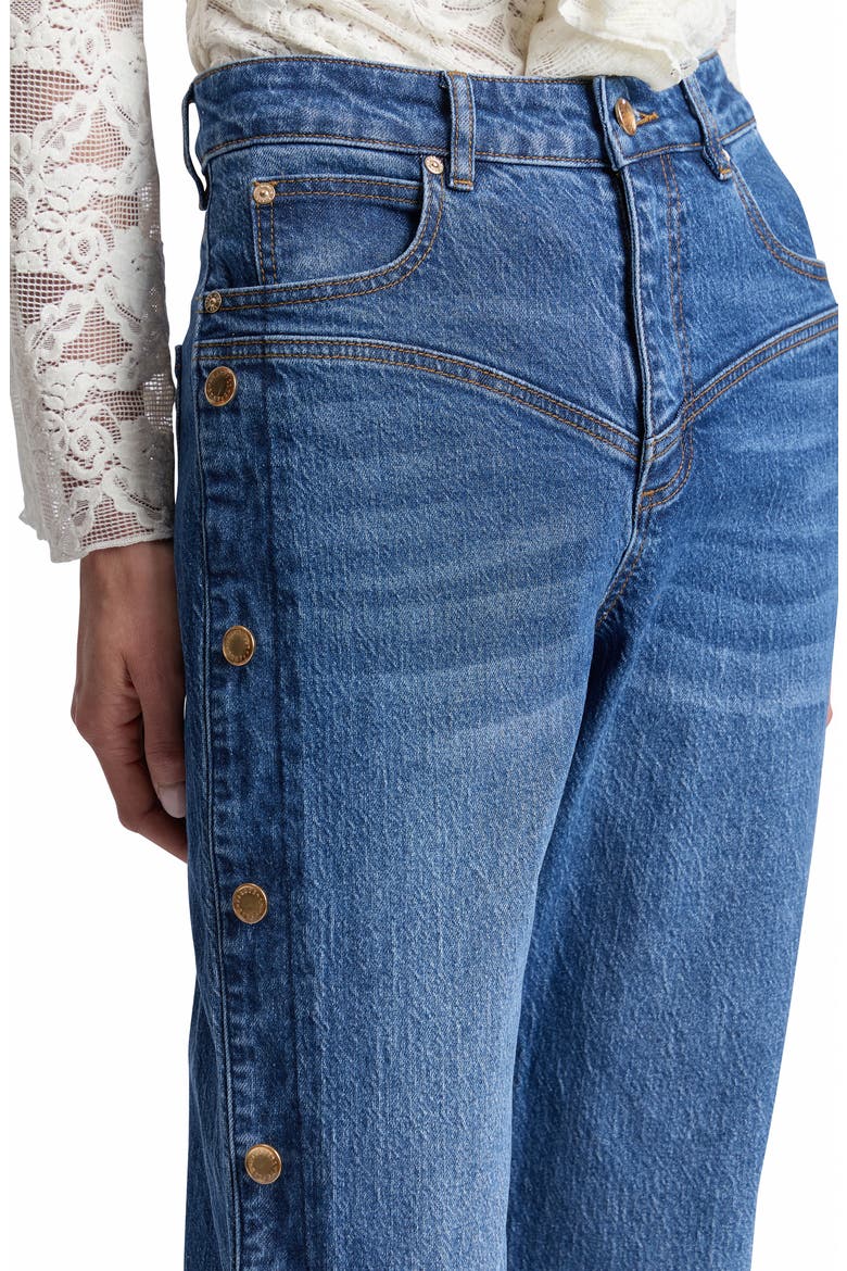 High Waist Side Shank Straight Leg Jeans, Alternate, color, YALE WASH