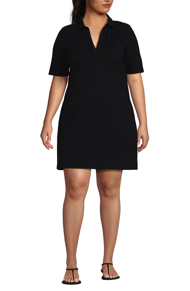 Lands' End Starfish Elbow Sleeve Polo Dress, Main, color,