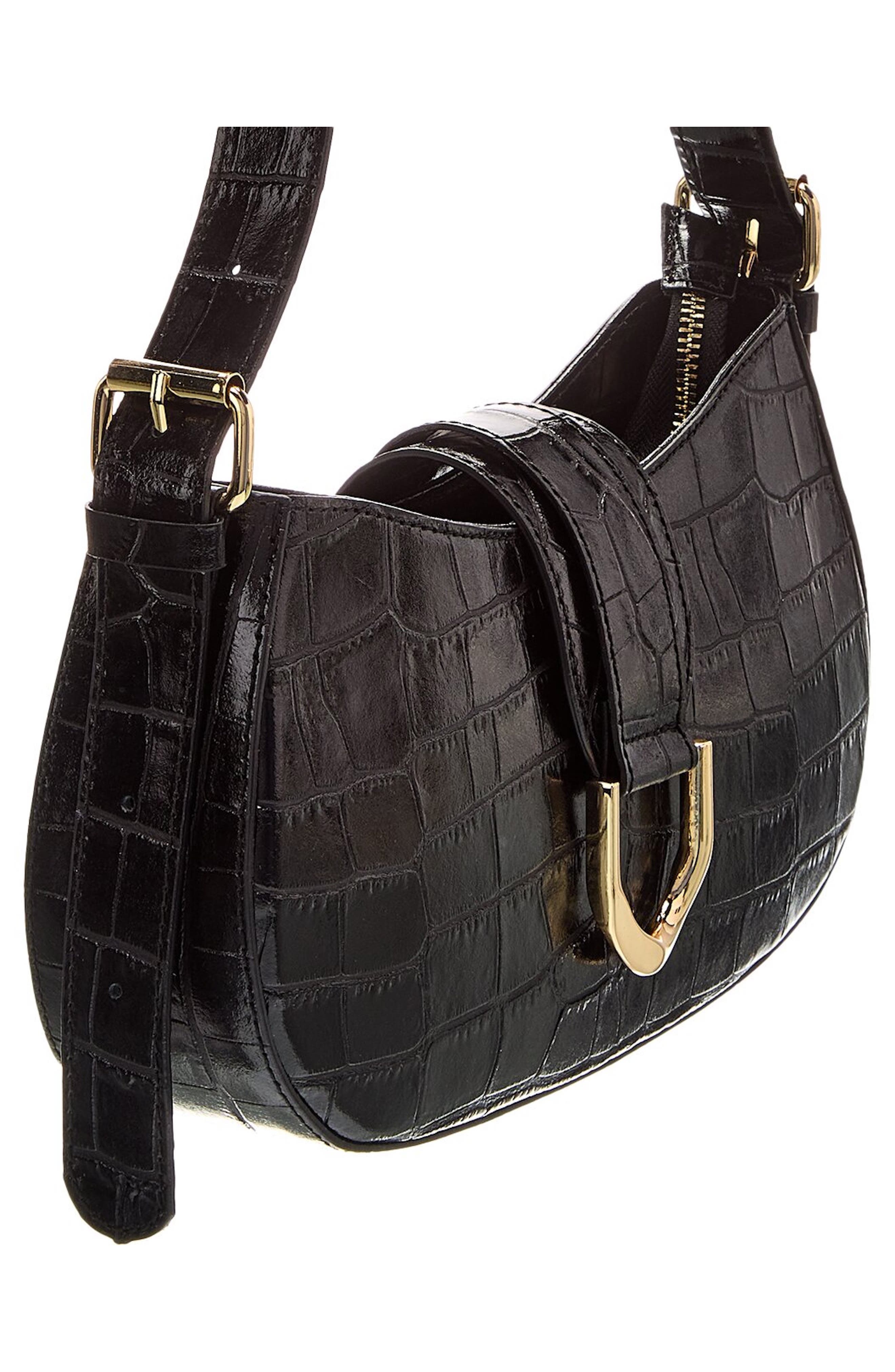 Persaman New York Adele Croco Embossed Leather Shoulder Bag, Alternate, color, 