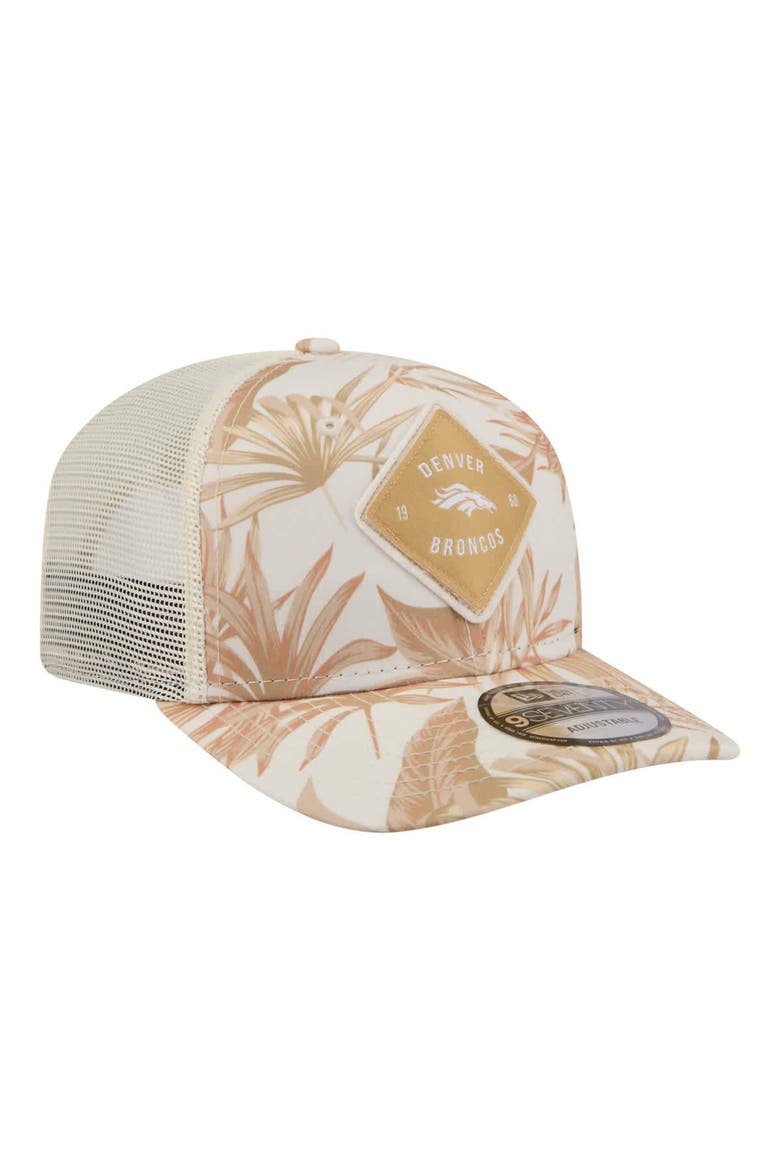 Men's New Era  Tan Denver Broncos Tonal Palm COOLERA 9SEVENTY Adjustable Trucker Hat, Alternate, color, Tan