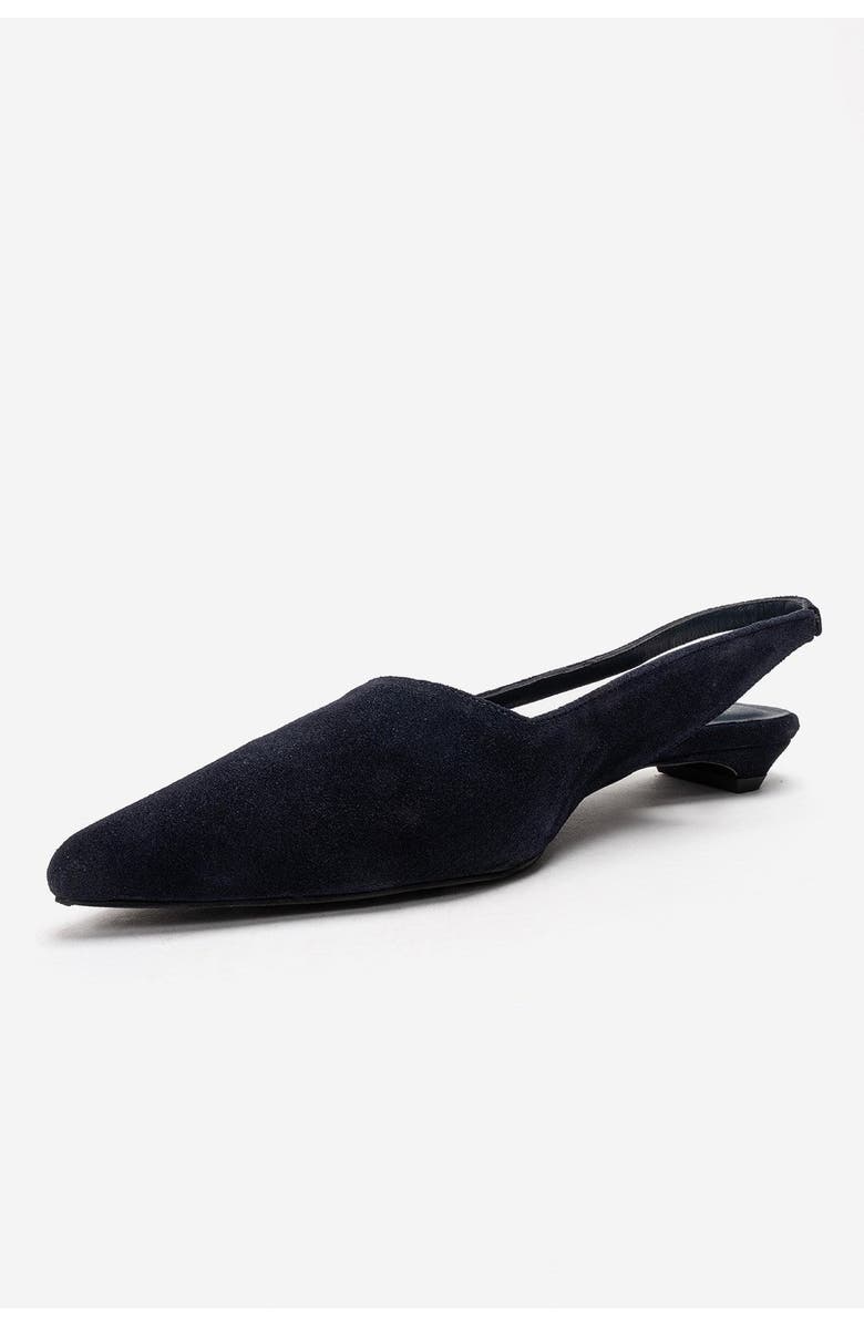 Forever & Always Shoes Berlina Leather Slingback Pump, Alternate, color, Navy Suede