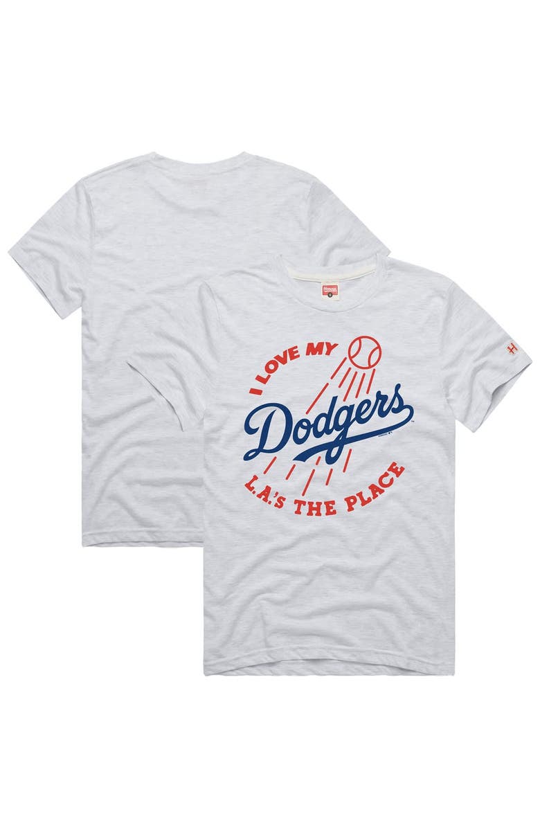 Homage Men's Homage Ash Los Angeles Dodgers Hyper Local Tri-Blend T-Shirt, Main, color, Ash