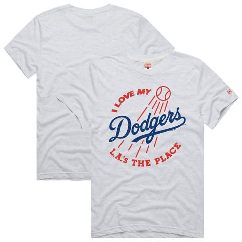 Men's Homage  Ash Los Angeles Dodgers Hyper Local Tri-Blend T-Shirt