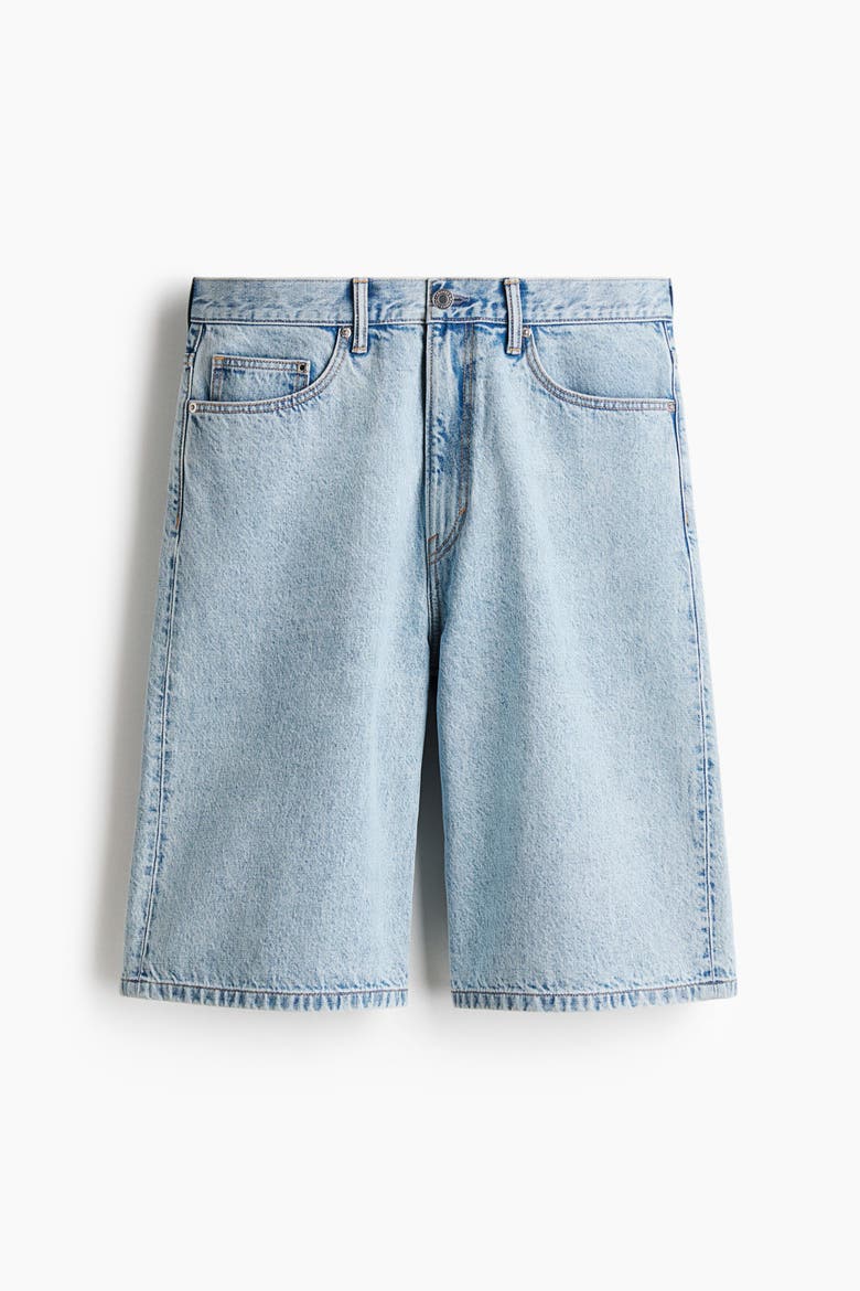 Baggy Denim Shorts, Alternate, color, Light denim blue