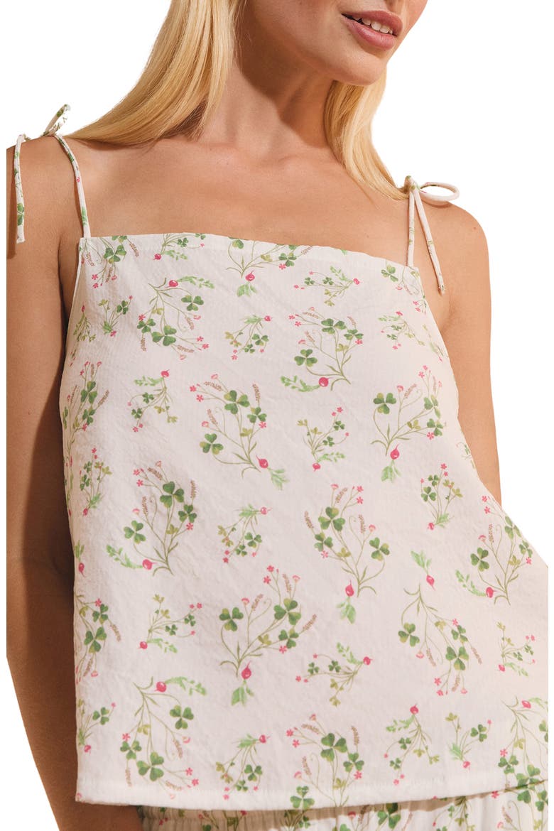 Tillieul Floral Tie Strap Camisole, Main, color, WHITE