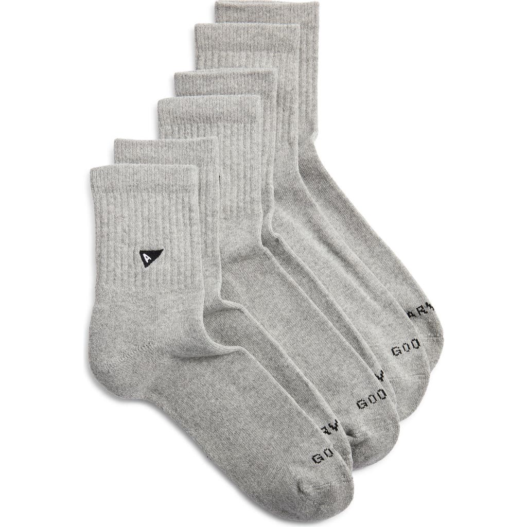 Arvin Goods 3-pack Quarter Crew Socks In Gray