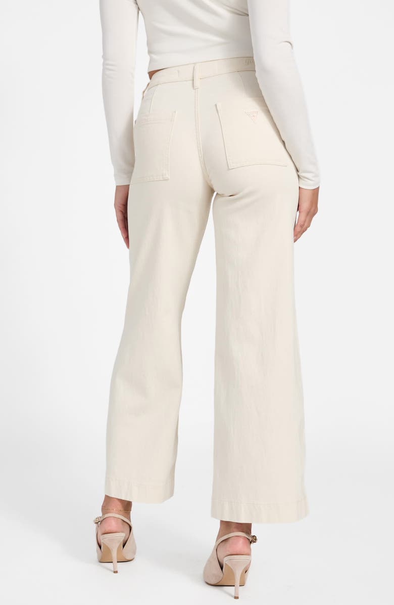 GUESS Zoya High Waist Wide Leg Jeans, Alternate, color, Beige