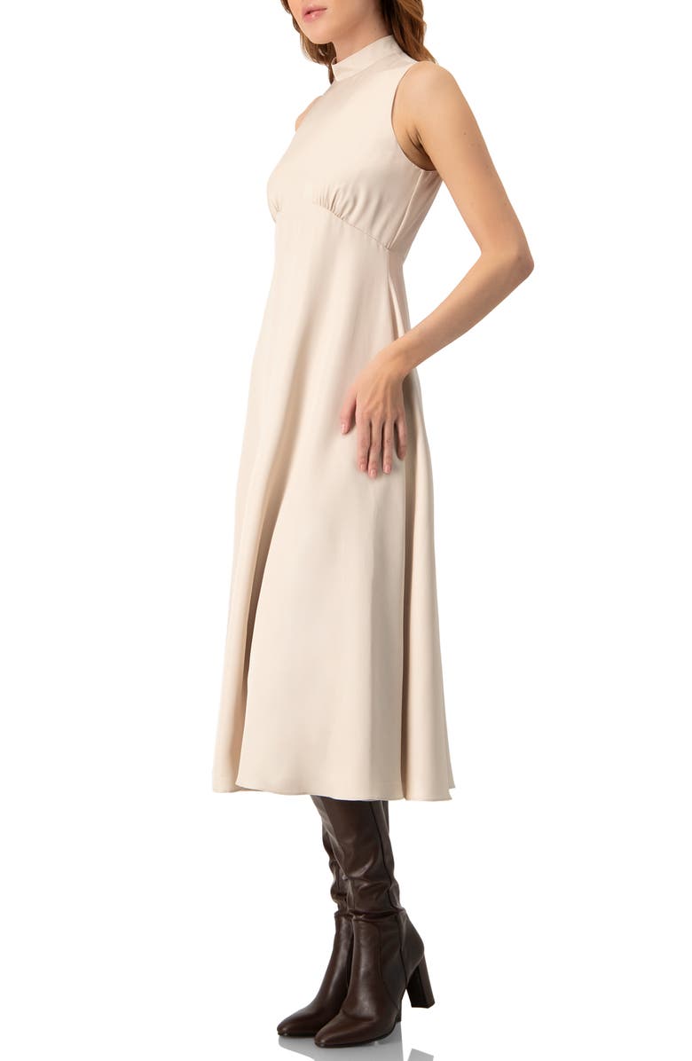 IVONNE Sleeveless High Neck Midi Dress, Alternate, color, Ivory