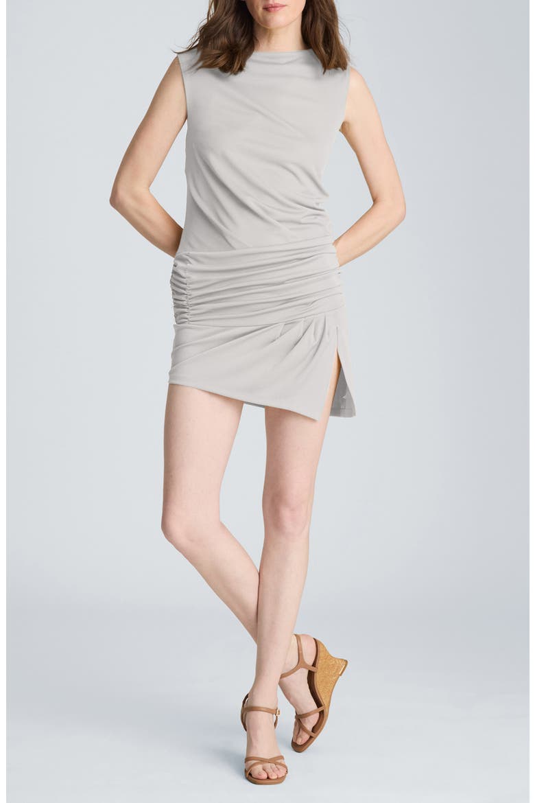 Ruched Drop Waist Minidress, Main, color, OYSTER