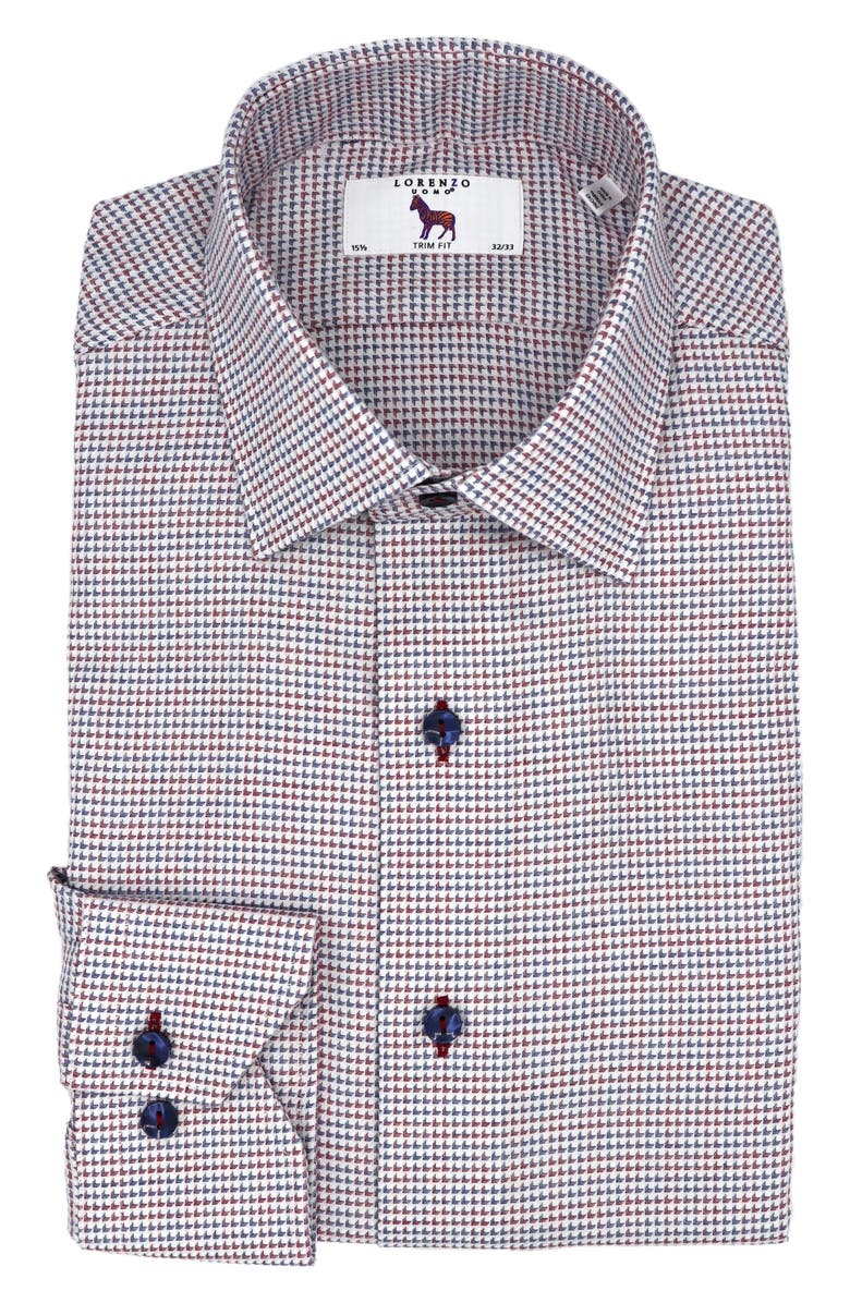 Lorenzo Uomo Trim Fit Geometric Dress Shirt, Main, color,