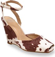 CHASE AND CHLOE Peep Toe Wedge Sandal