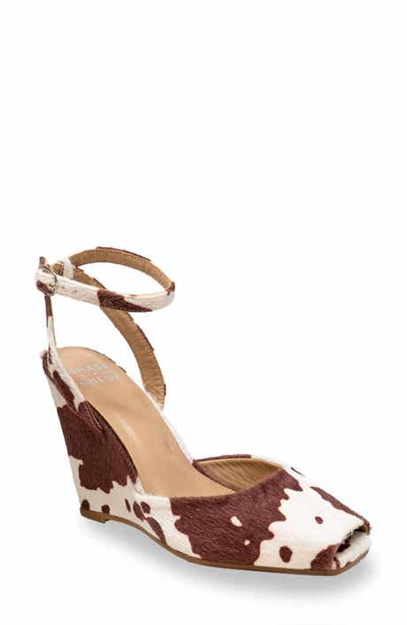 CHASE AND CHLOE Peep Toe Wedge Sandal