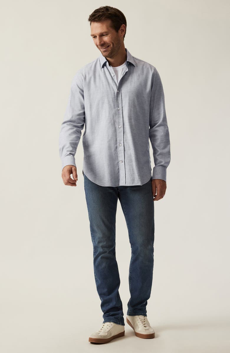 34 Heritage Feather Twill Button-Up Shirt, Alternate, color, Grey Melange
