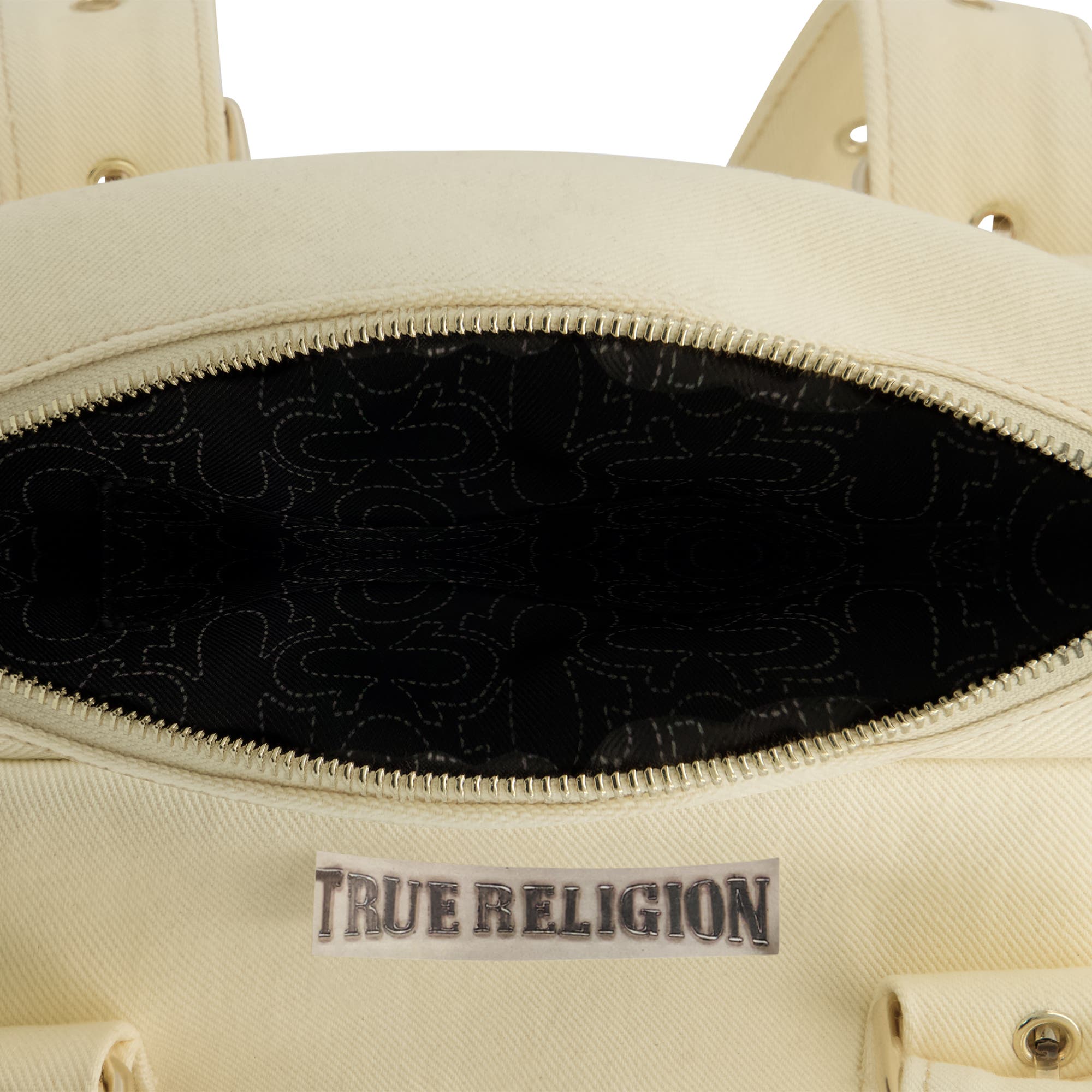 True Religion Multi-Patch Satchel, Alternate, color, Beige