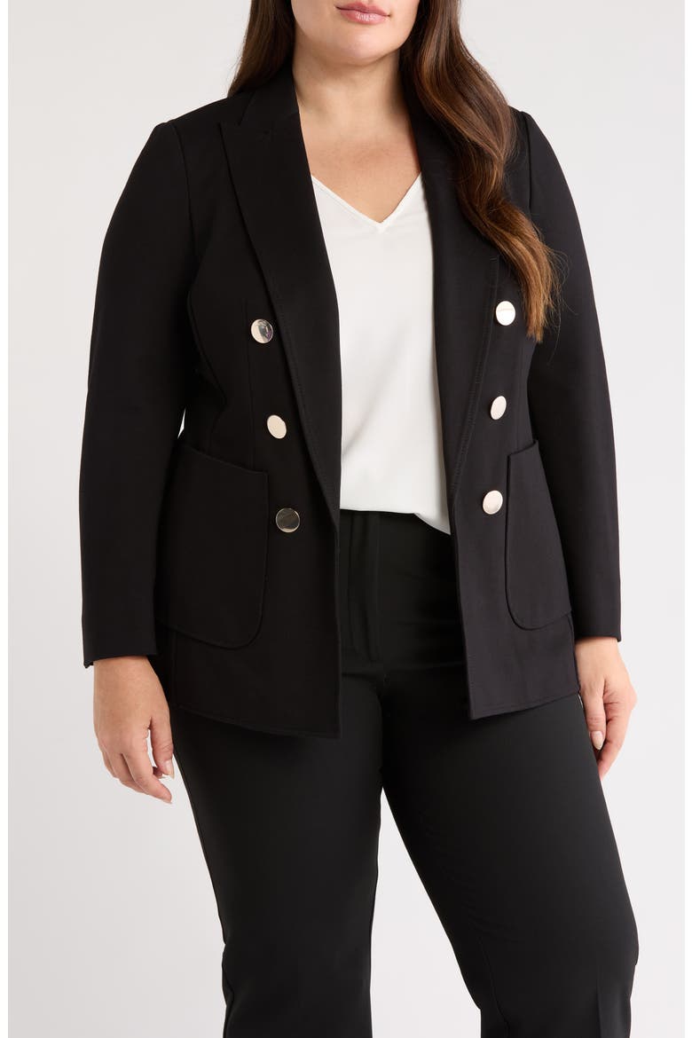Faux Double Breasted Jacket, Main, color, ANNE BLACK