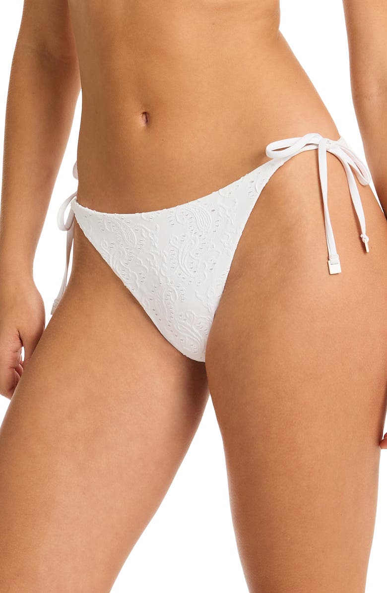 Sea Level Interlace Seamless Bandeau Bikini Top, Alternate, color, 