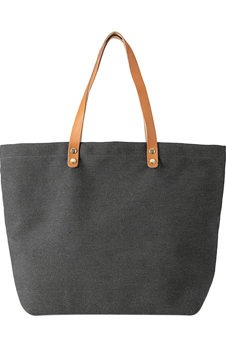 Cathy's Concepts Monogram Washed Canvas Tote, Main, color,