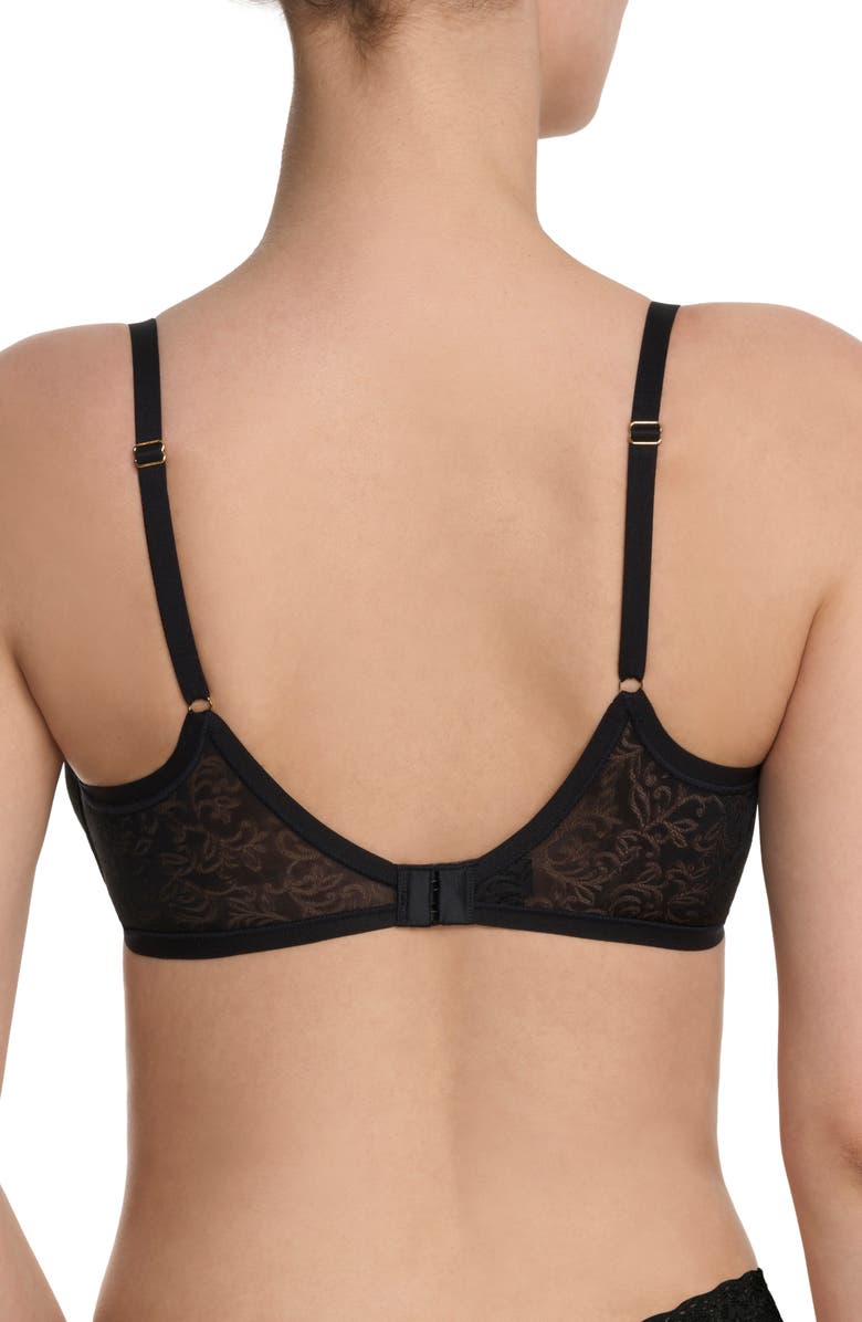 Natori Sheer Jacquard Full Fit Contour Underwire Bra, Alternate, color, Black